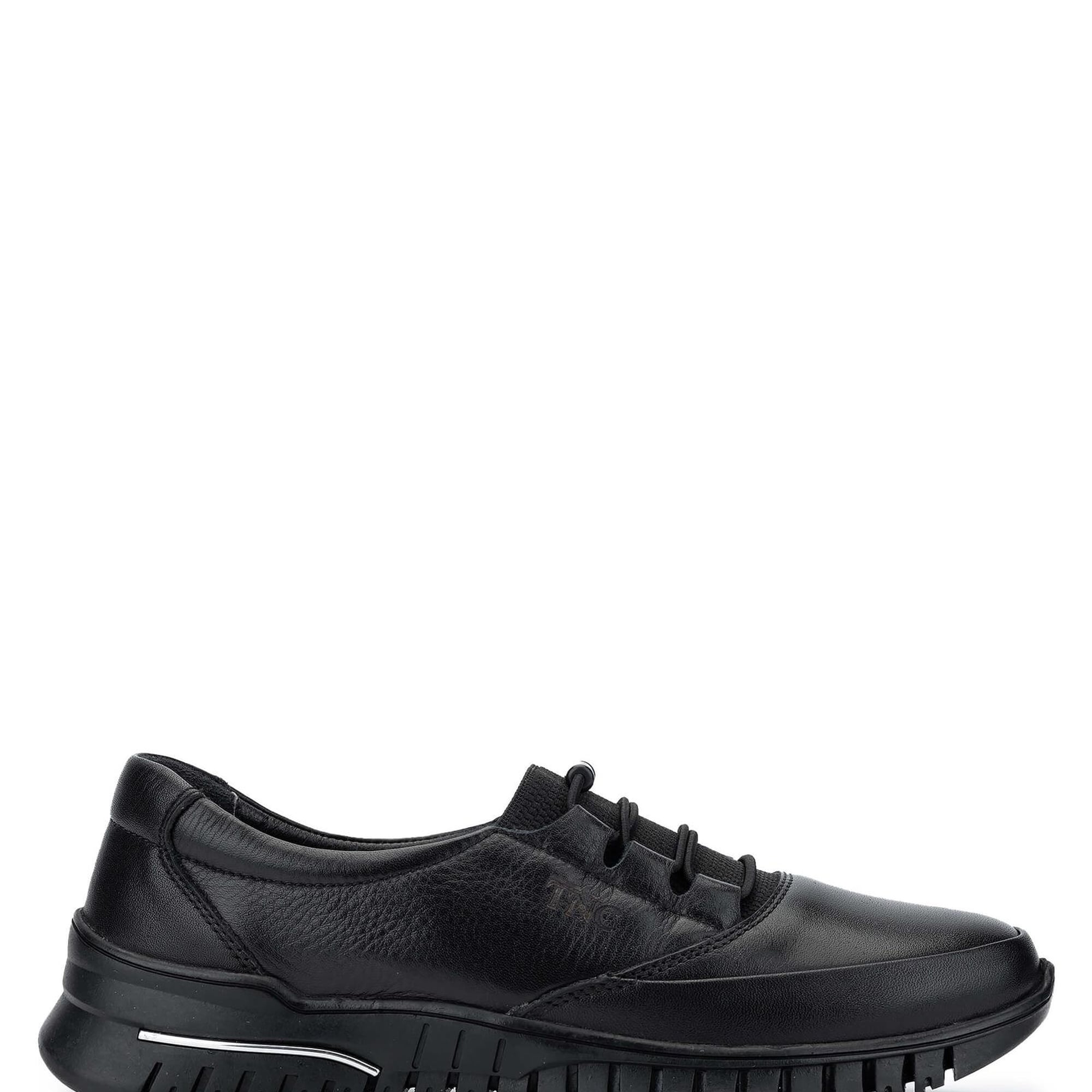 Tamer Tanca Kadın Hakiki Deri Siyah Deri Casual Ayakkabı