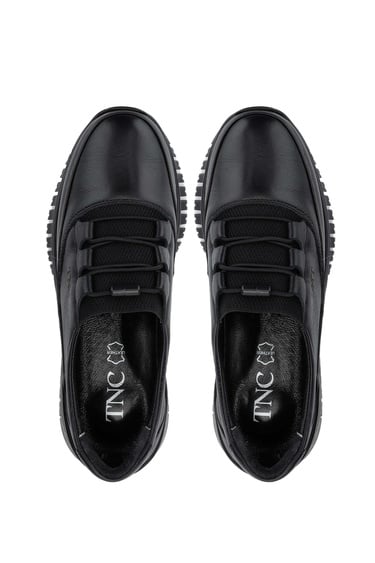  Tamer Tanca Kadın Hakiki Deri Siyah Deri Casual Ayakkabı