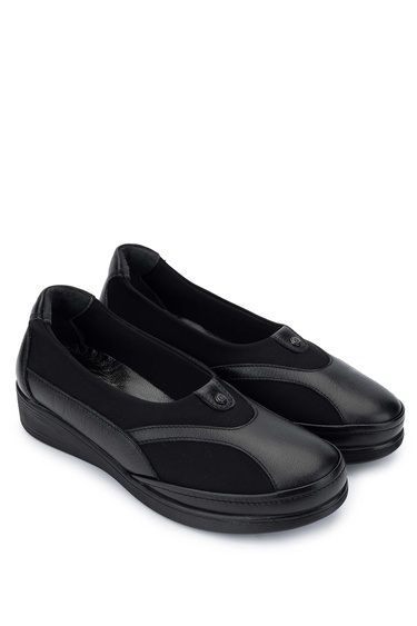  Tamer Tanca Kadın Hakiki Deri Siyah Casual Ayakkabı