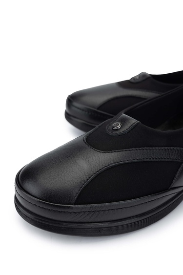  Tamer Tanca Kadın Hakiki Deri Siyah Casual Ayakkabı