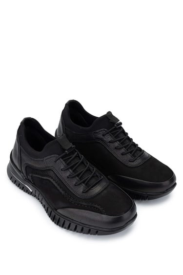  Tamer Tanca Kadın Hakiki Deri Siyah Nubuk Casual Ayakkabı