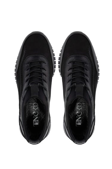  Tamer Tanca Kadın Hakiki Deri Siyah Nubuk Casual Ayakkabı