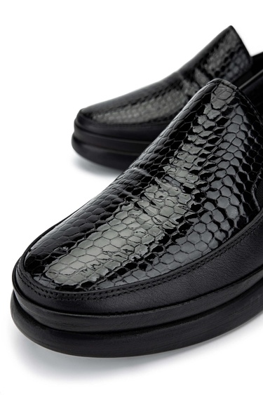  Tamer Tanca Kadın Hakiki Deri Siyah Casual Ayakkabı