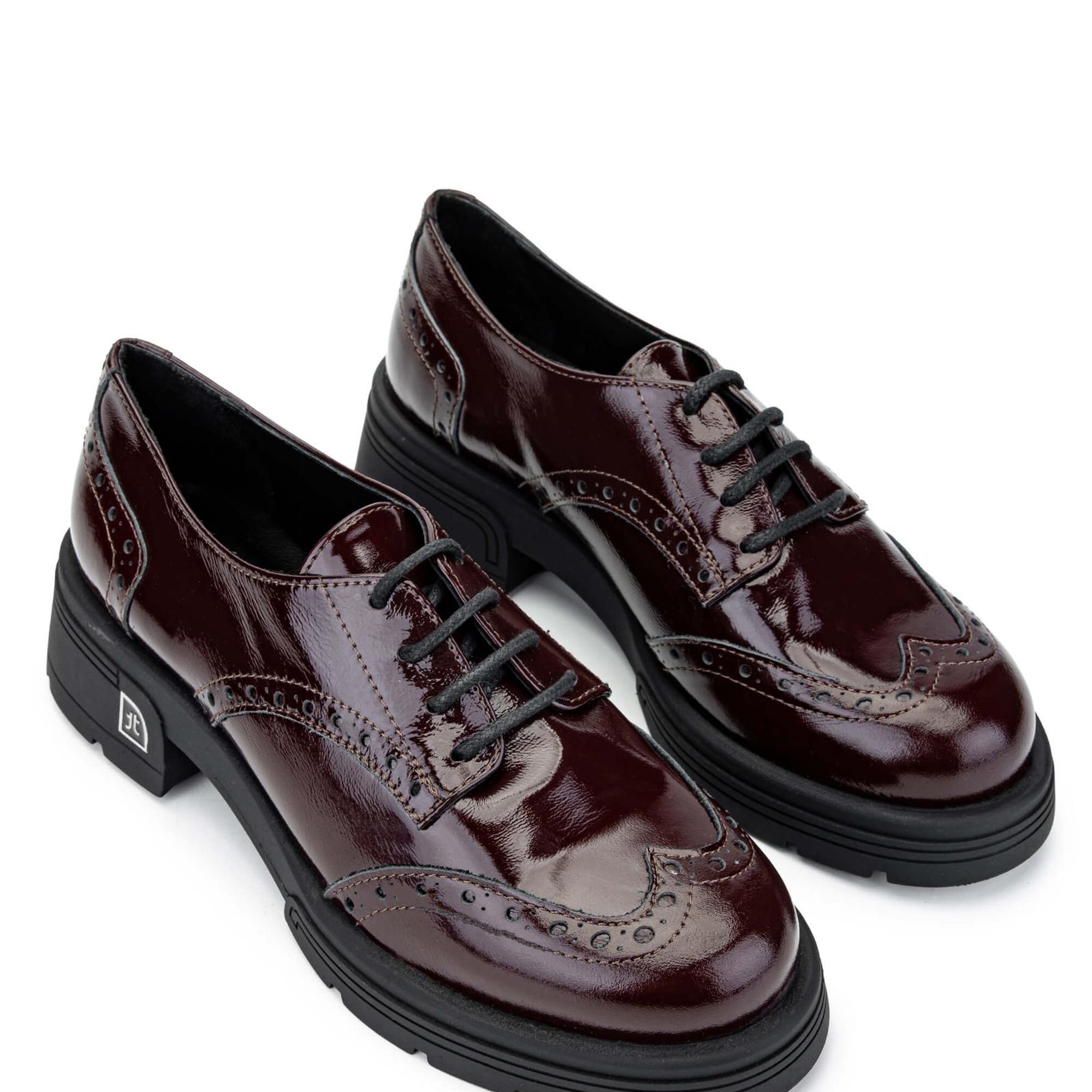 Tamer Tanca Kadın Hakiki Deri Bordo Rugan Casual Ayakkabı