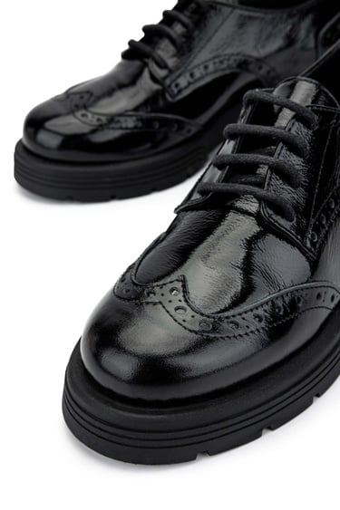  Tamer Tanca Kadın Hakiki Deri Siyah Rugan Casual Ayakkabı