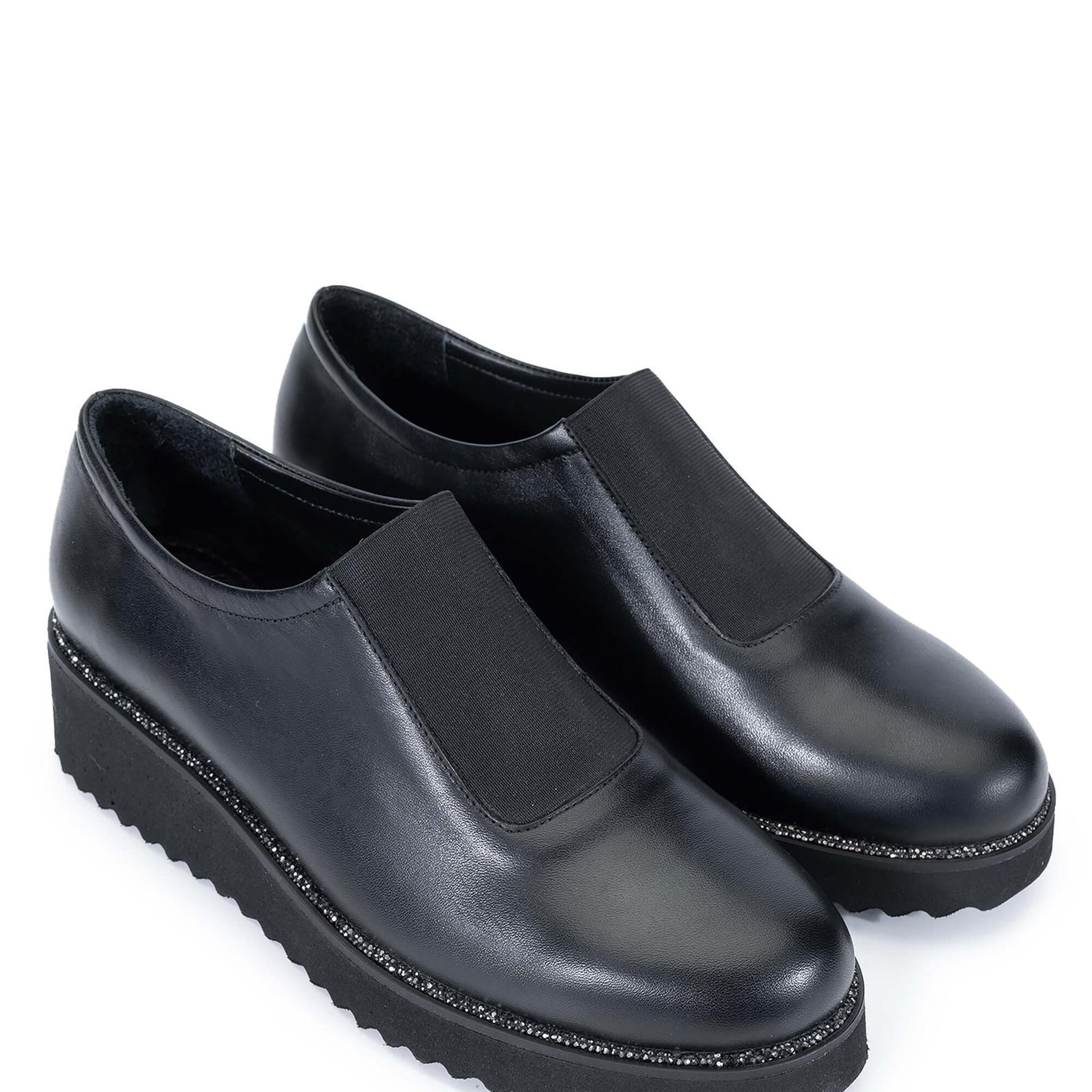 Tamer Tanca Kadın Hakiki Deri Siyah Deri Casual Ayakkabı