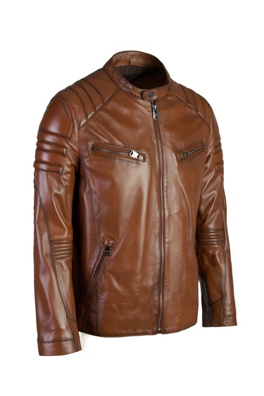  Tamer Tanca Erkek Hakiki Deri Kahverengi Deri Mont