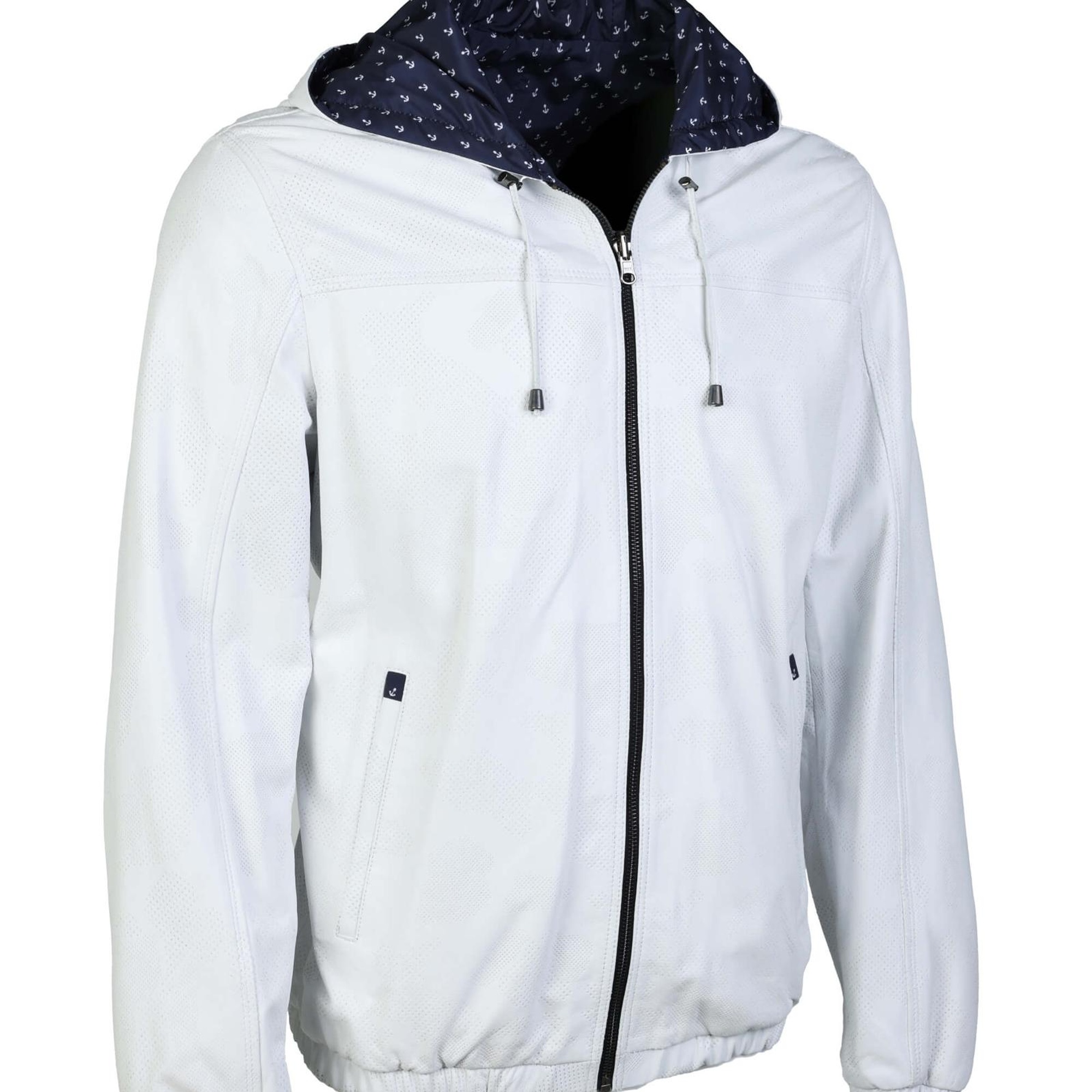 Tamer Tanca Erkek Hakiki Deri Beyaz Deri Mont