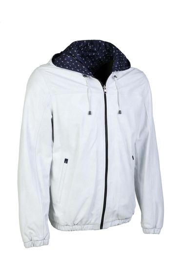  Tamer Tanca Erkek Hakiki Deri Beyaz Deri Mont