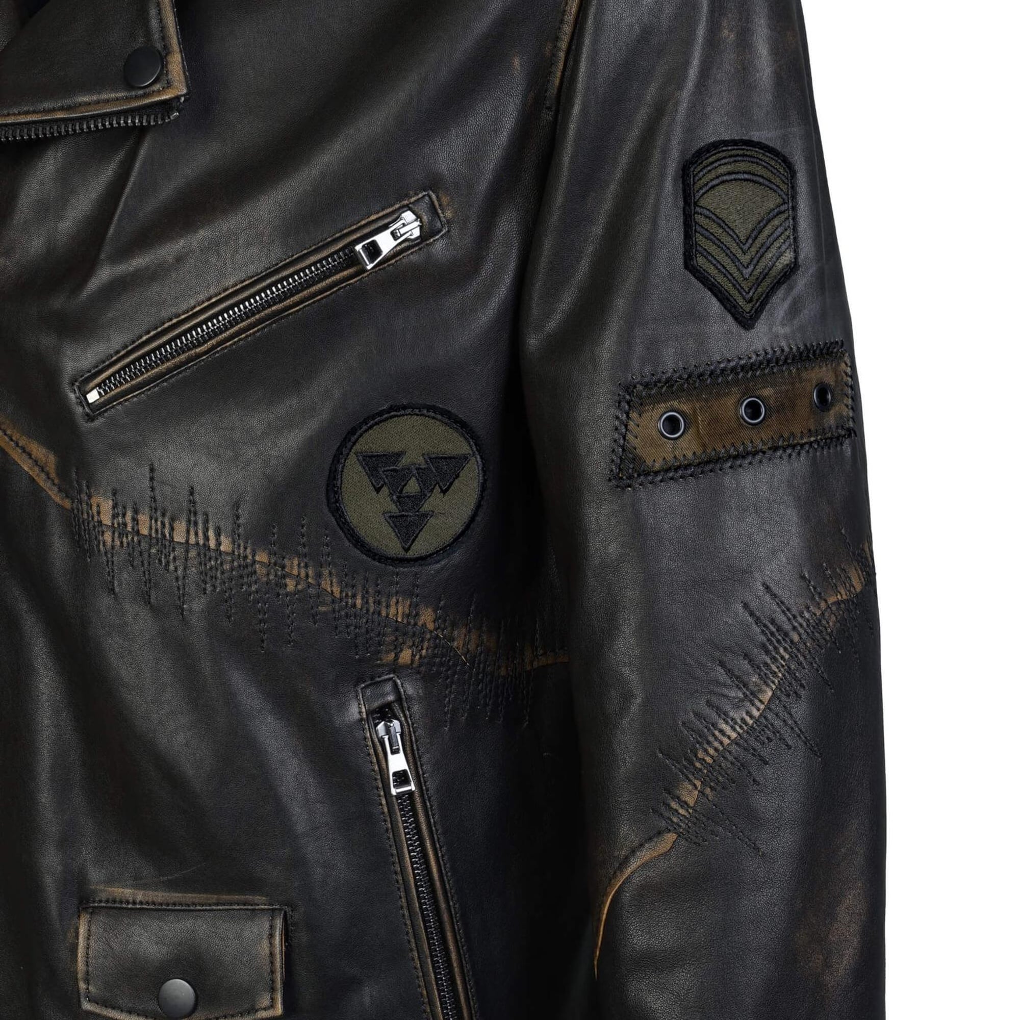 Tamer Tanca Erkek Hakiki Deri Siyah Eskitme Deri Mont