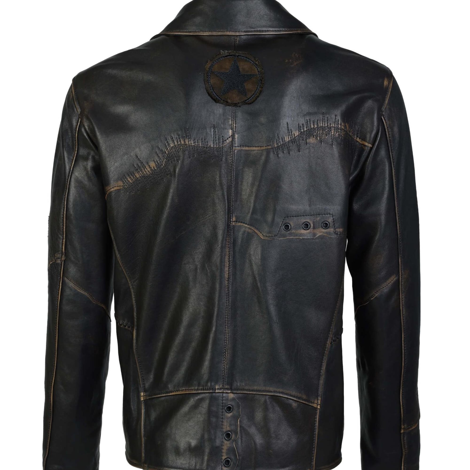 Tamer Tanca Erkek Hakiki Deri Siyah Eskitme Deri Mont