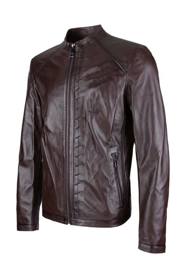  Tamer Tanca Erkek Hakiki Deri Kahverengi Deri Mont