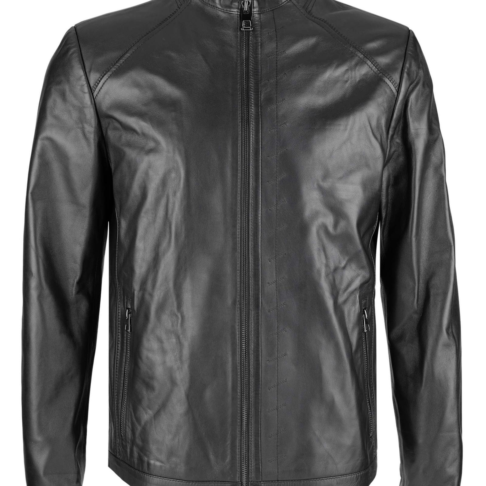 Tamer Tanca Erkek Hakiki Deri Siyah Deri Mont