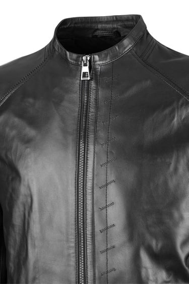  Tamer Tanca Erkek Hakiki Deri Siyah Deri Mont