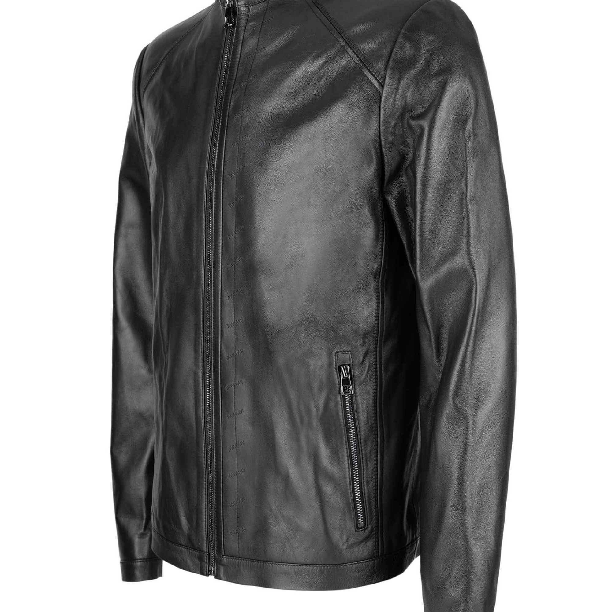 Tamer Tanca Erkek Hakiki Deri Siyah Deri Mont