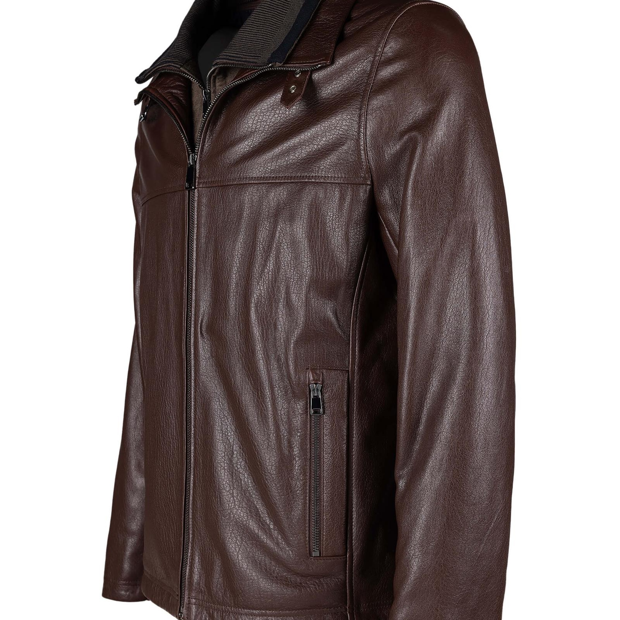 Tamer Tanca Erkek Deri & Tekstil Fındık Deri Mont