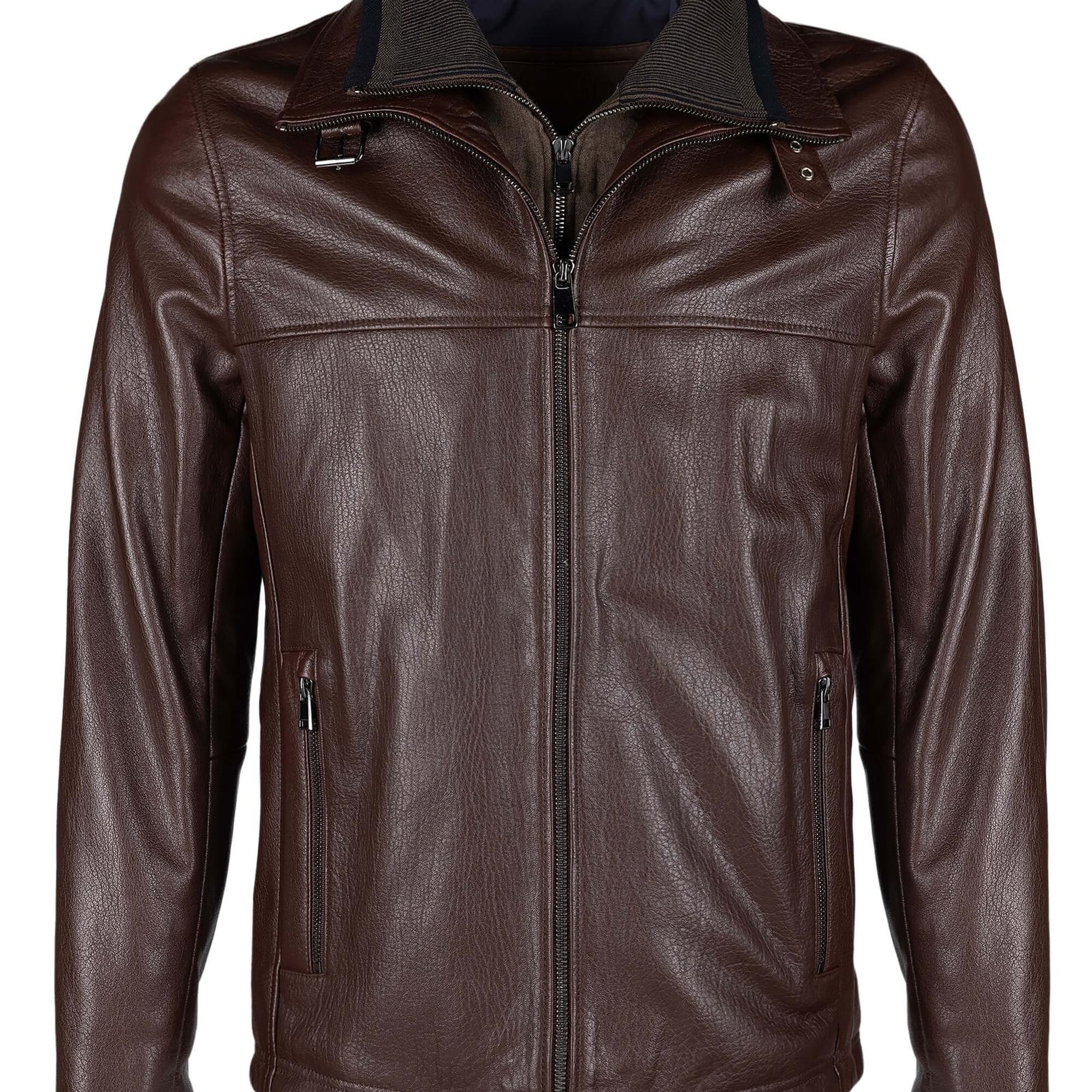 Tamer Tanca Erkek Deri & Tekstil Fındık Deri Mont