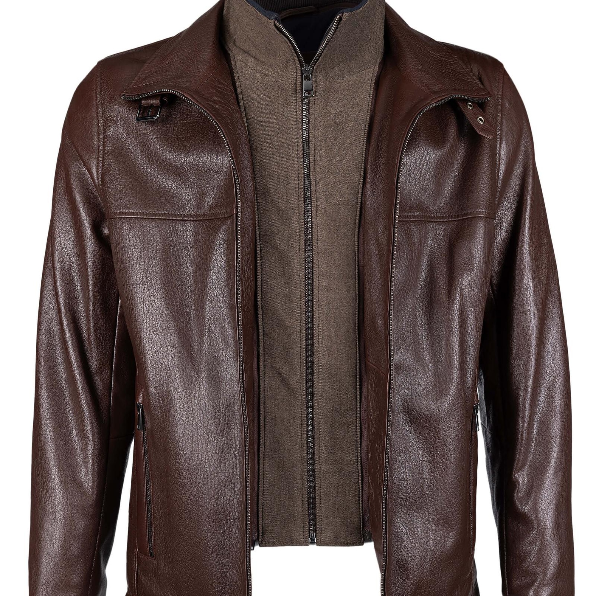 Tamer Tanca Erkek Deri & Tekstil Fındık Deri Mont