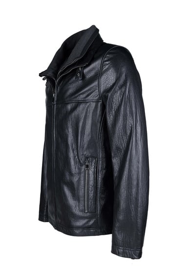  Tamer Tanca Erkek Deri & Tekstil Siyah Jumbo Deri Mont