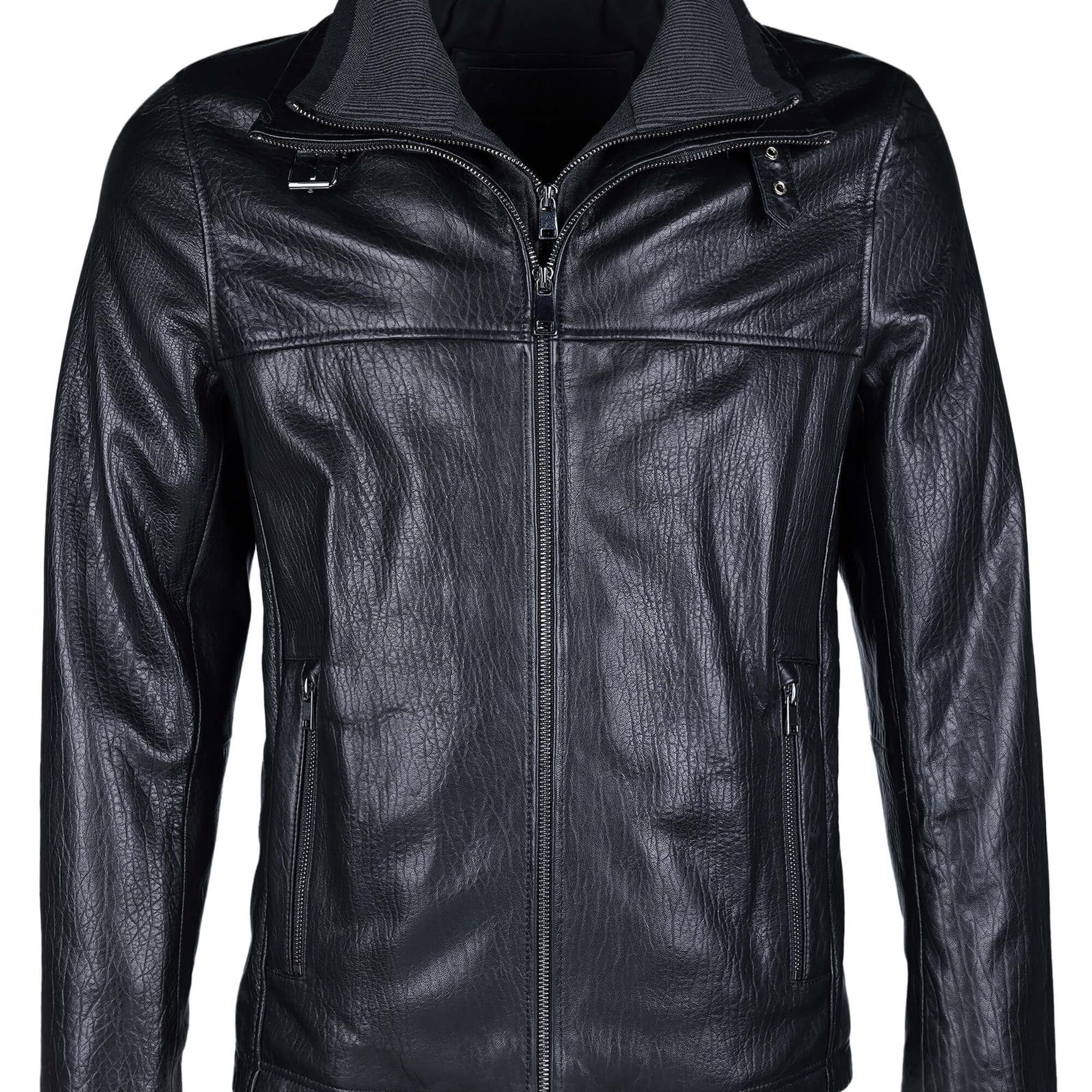 Tamer Tanca Erkek Deri & Tekstil Siyah Jumbo Deri Mont