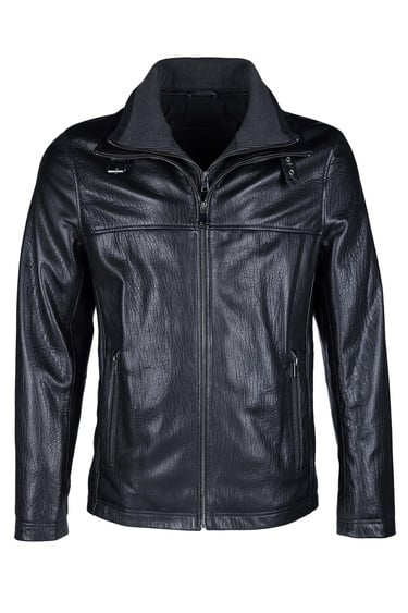  Tamer Tanca Erkek Deri & Tekstil Siyah Jumbo Deri Mont