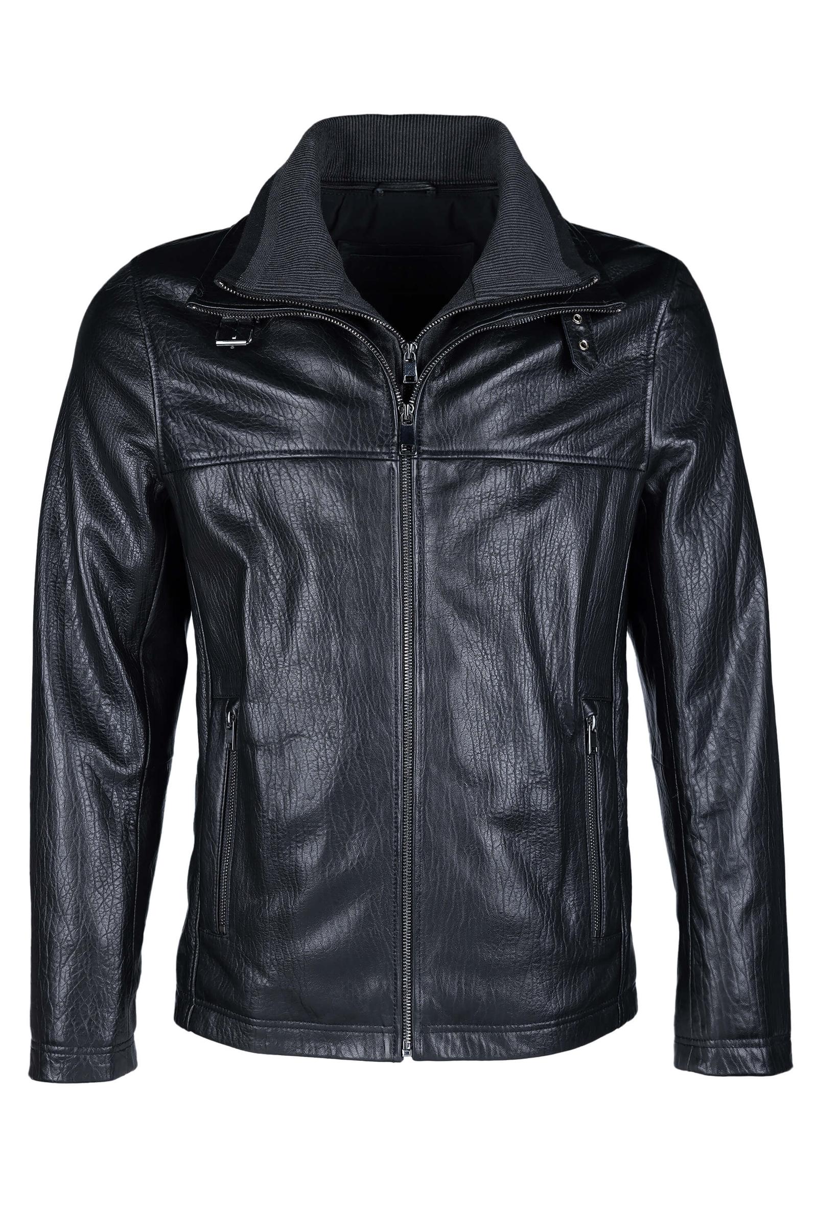  Tamer Tanca Erkek Deri & Tekstil Siyah Jumbo Deri Mont