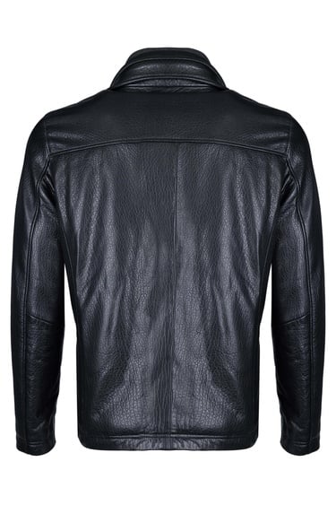  Tamer Tanca Erkek Deri & Tekstil Siyah Jumbo Deri Mont