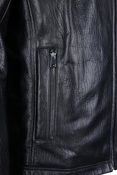  Tamer Tanca Erkek Deri & Tekstil Siyah Jumbo Deri Mont