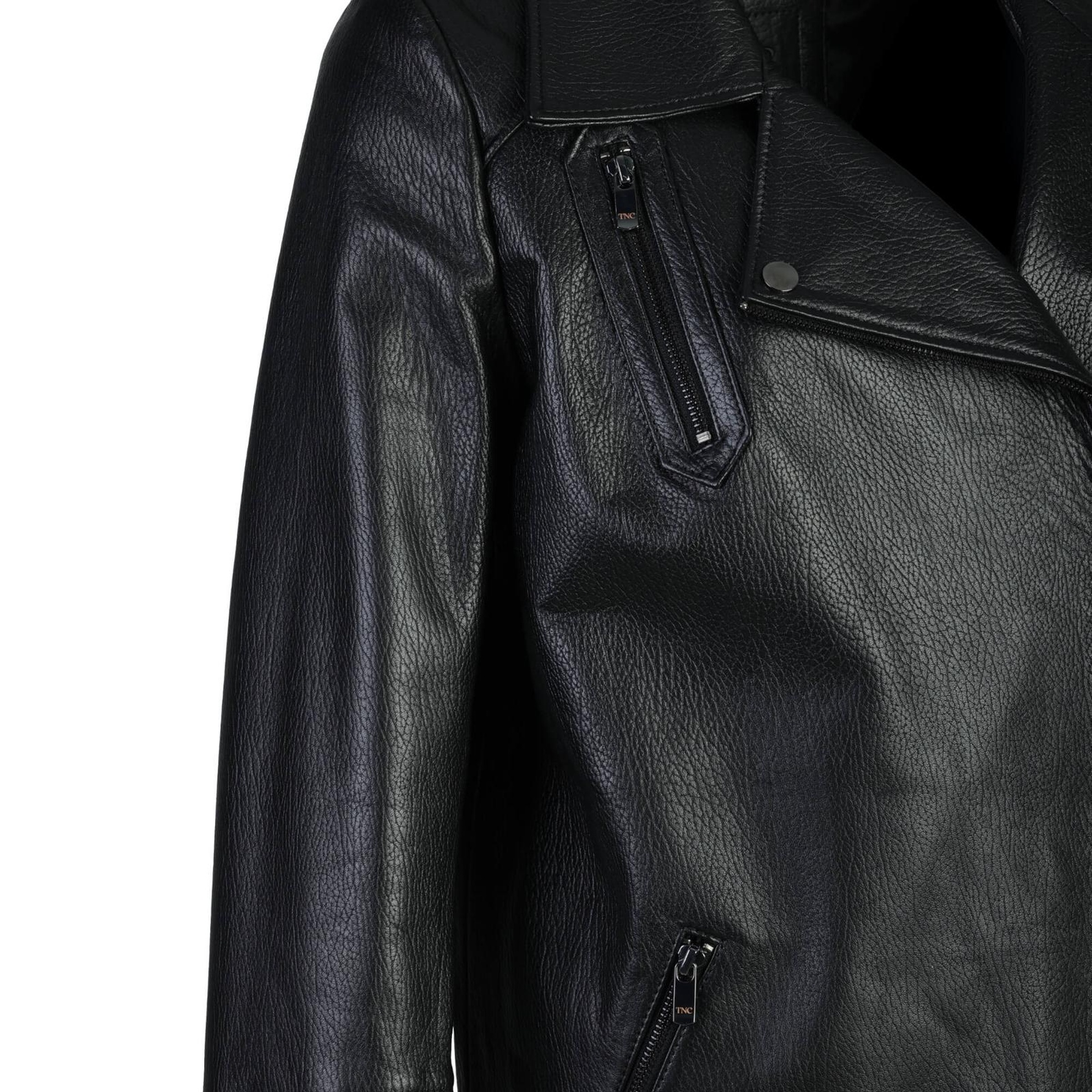 Tamer Tanca Kadın Hakiki Deri Siyah Deri Mont