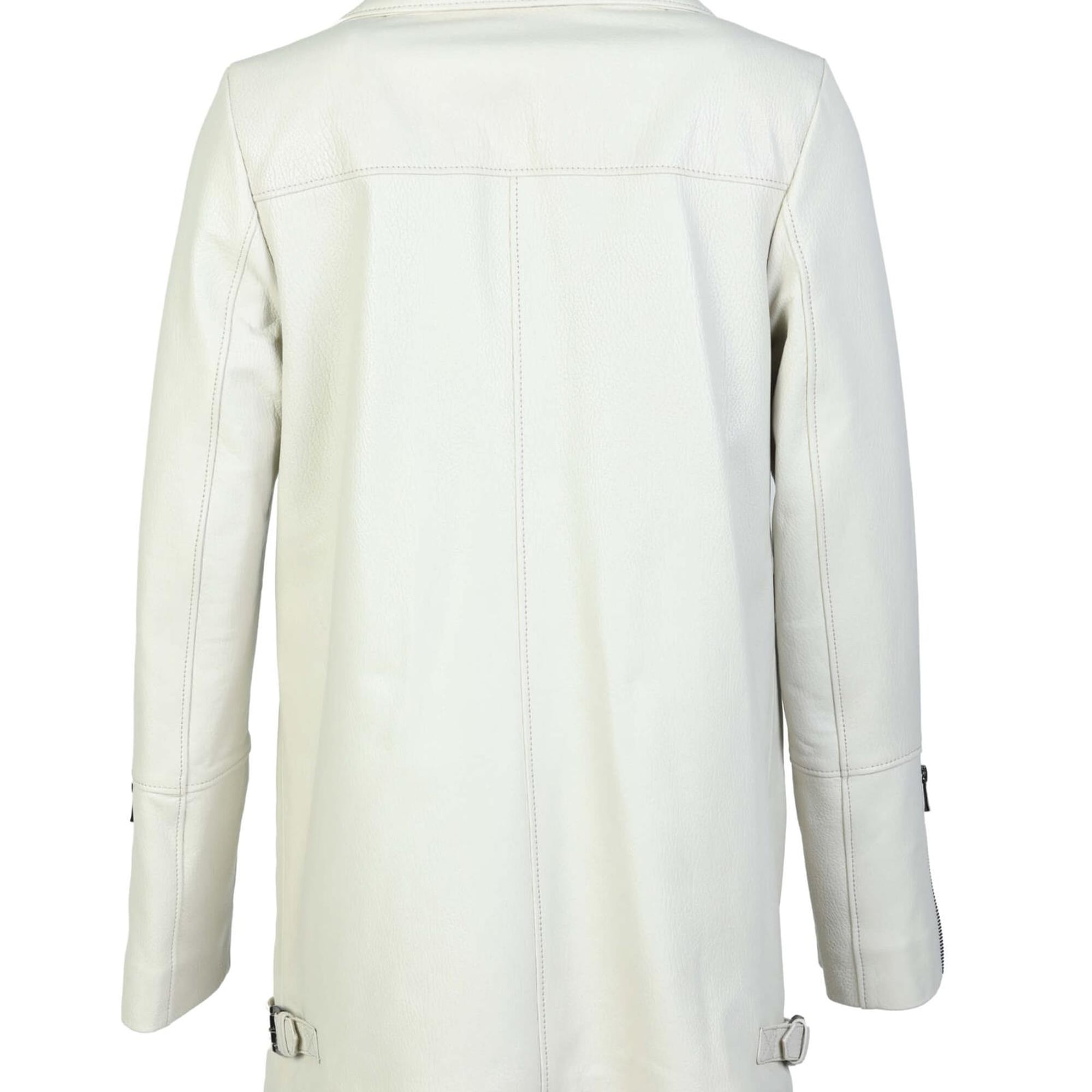 Tamer Tanca Kadın Hakiki Deri Kırık Beyaz Deri Mont