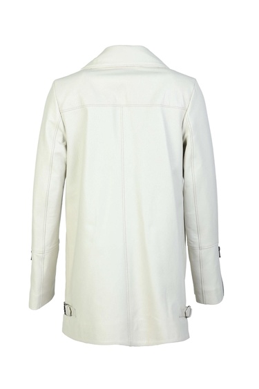  Tamer Tanca Kadın Hakiki Deri Kırık Beyaz Deri Mont