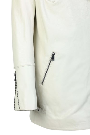  Tamer Tanca Kadın Hakiki Deri Kırık Beyaz Deri Mont