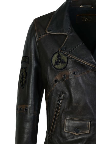  Tamer Tanca Kadın Hakiki Deri Siyah Eskitme Deri Mont