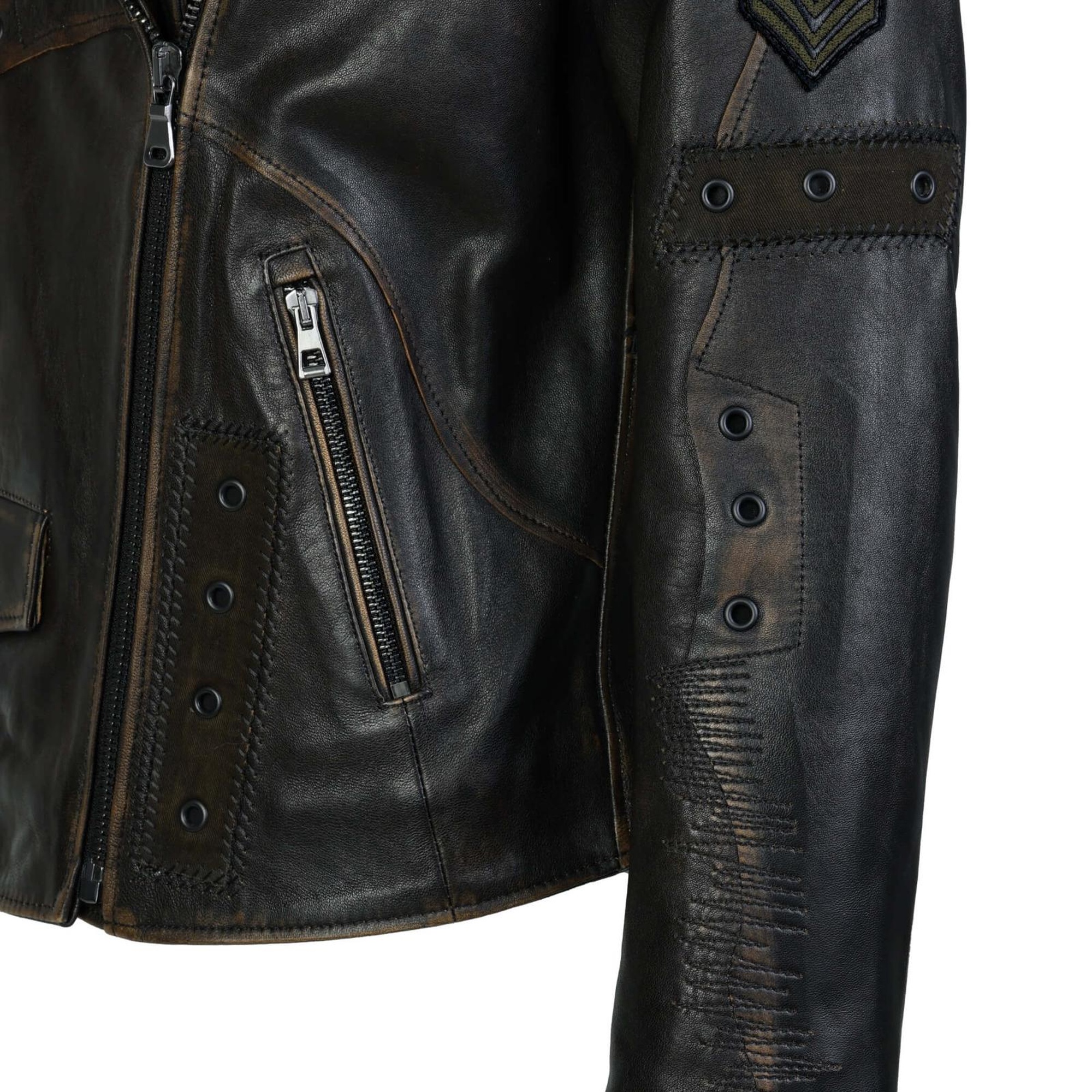 Tamer Tanca Kadın Hakiki Deri Siyah Eskitme Deri Mont