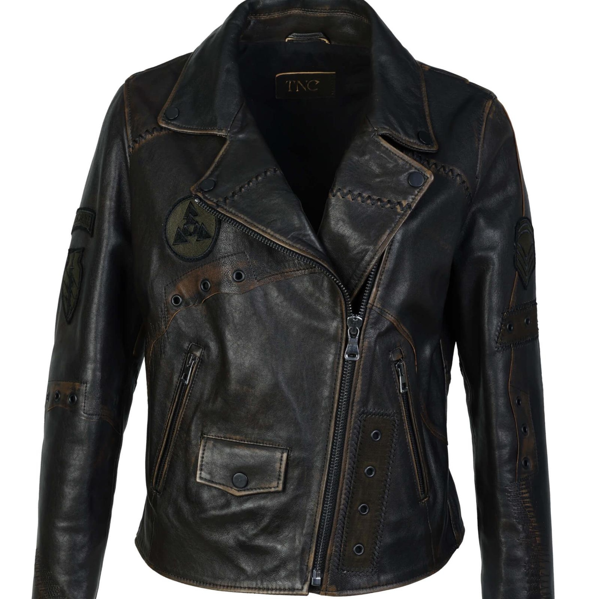 Tamer Tanca Kadın Hakiki Deri Siyah Eskitme Deri Mont