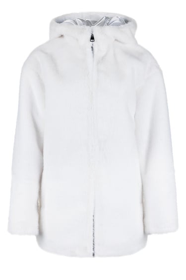  Tamer Tanca Kadın Peluş Beyaz Kumaş Mont Deri Mont