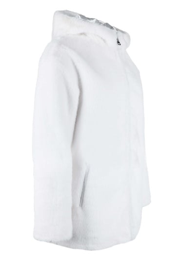  Tamer Tanca Kadın Peluş Beyaz Kumaş Mont Deri Mont