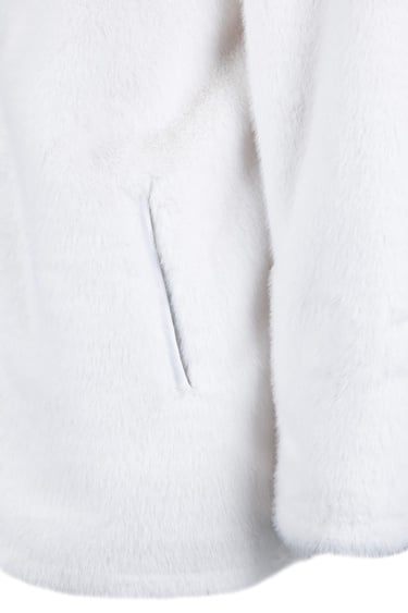  Tamer Tanca Kadın Peluş Beyaz Kumaş Mont Deri Mont