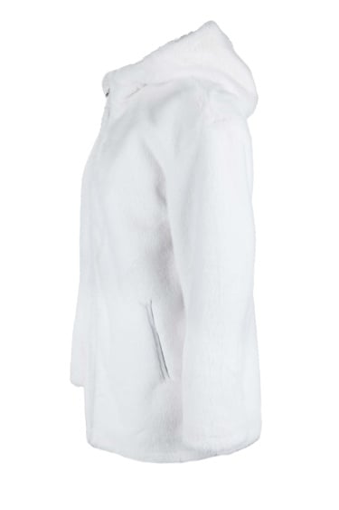  Tamer Tanca Kadın Peluş Beyaz Kumaş Mont Deri Mont