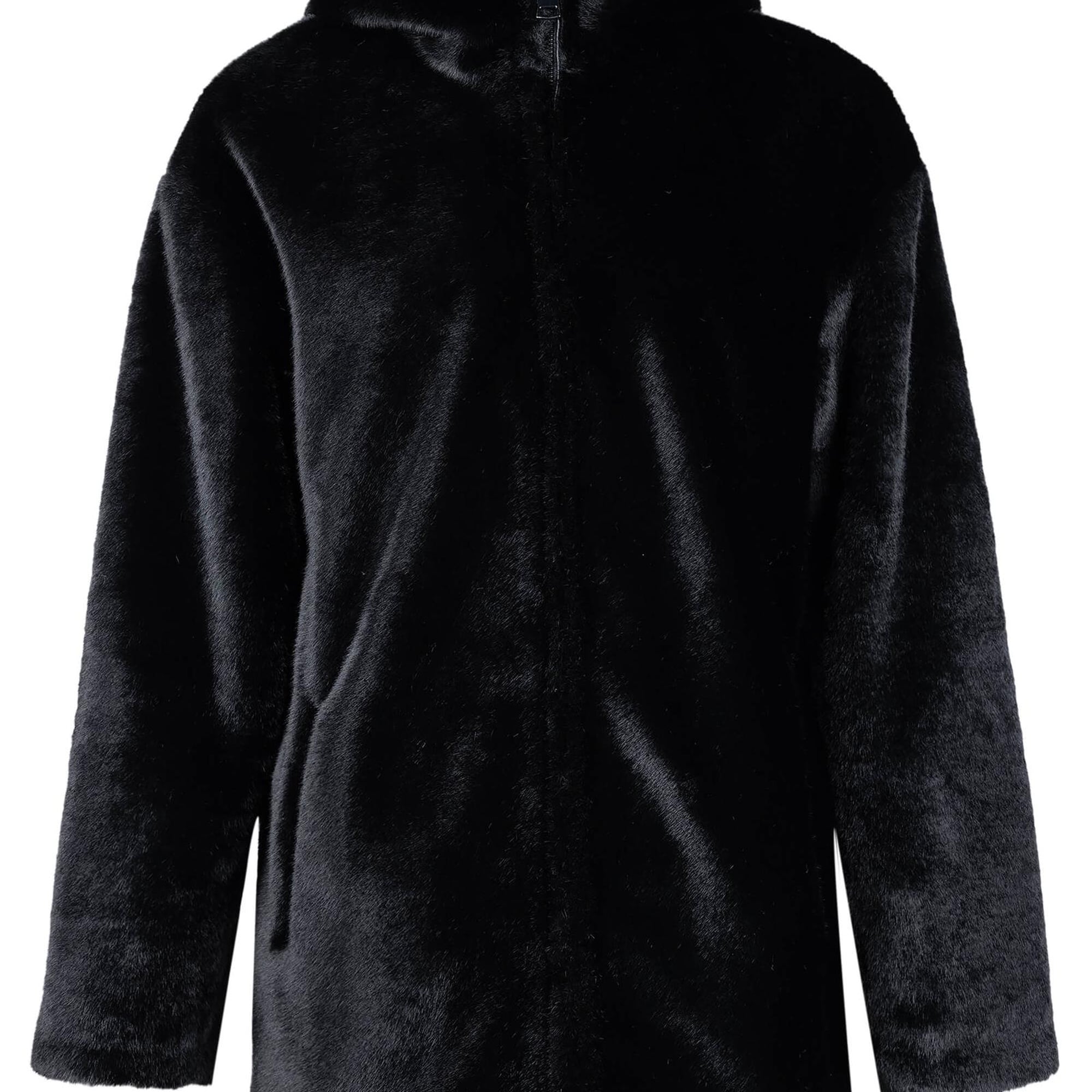 Tamer Tanca Kadın Peluş Siyah Kumaş Mont Deri Mont