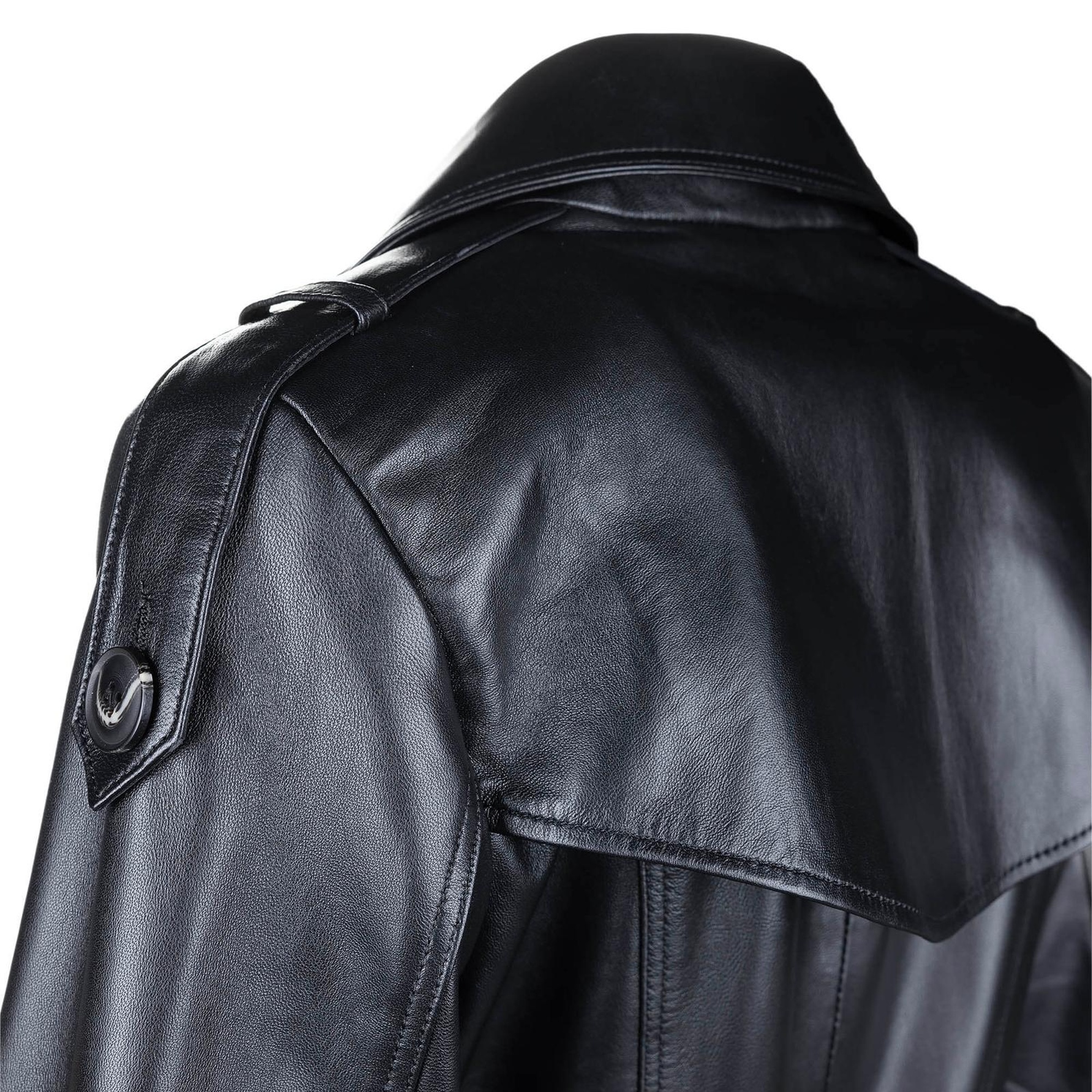 Tamer Tanca Kadın Hakiki Deri Siyah Deri Deri Mont