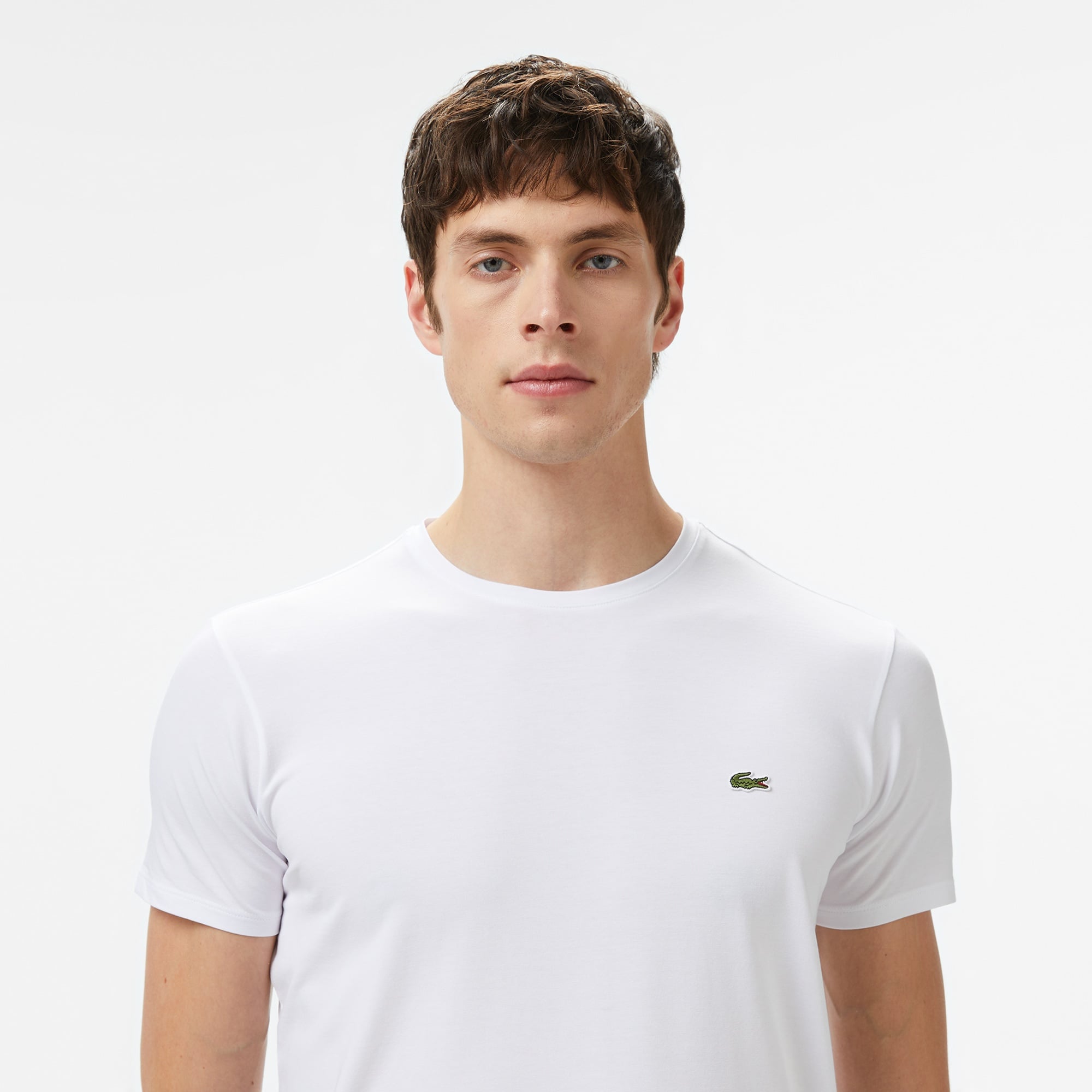 Lacoste Erkek Slim Fit Bisiklet Yaka Beyaz T-Shirt