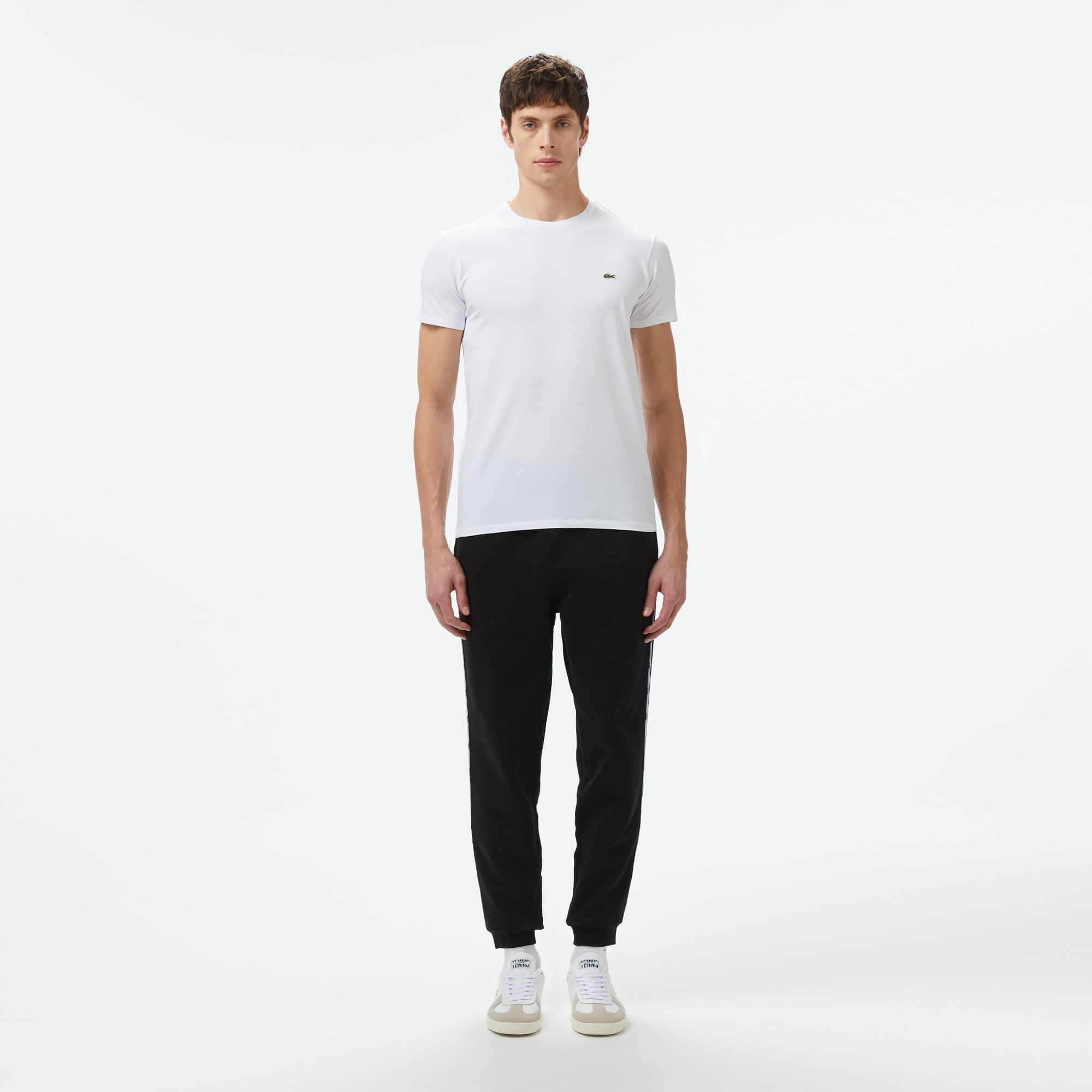 Lacoste Erkek Slim Fit Bisiklet Yaka Beyaz T-Shirt