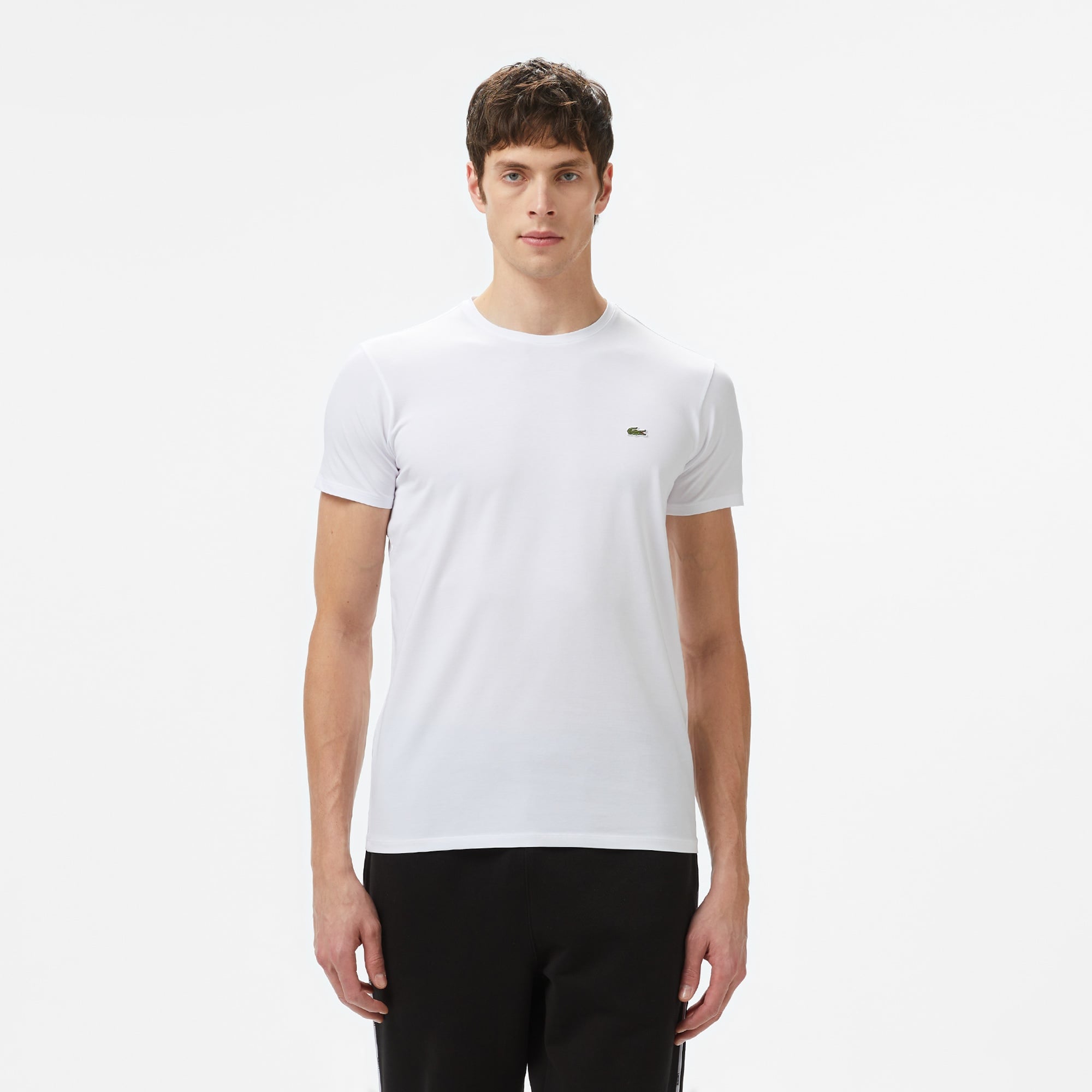 Lacoste Erkek Slim Fit Bisiklet Yaka Beyaz T-Shirt