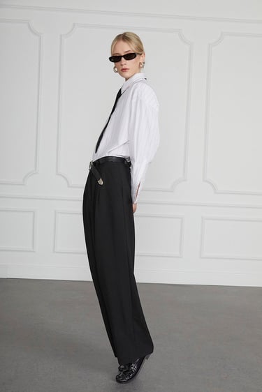  Poplin Çizgili Oversize Gömlek