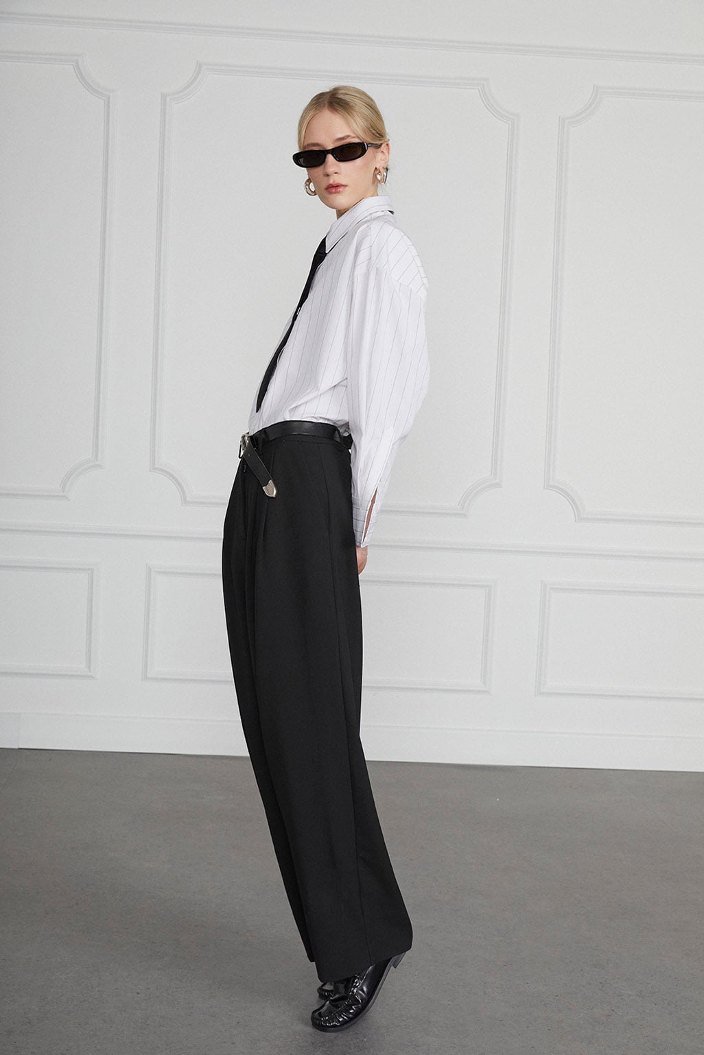  Poplin Çizgili Oversize Gömlek