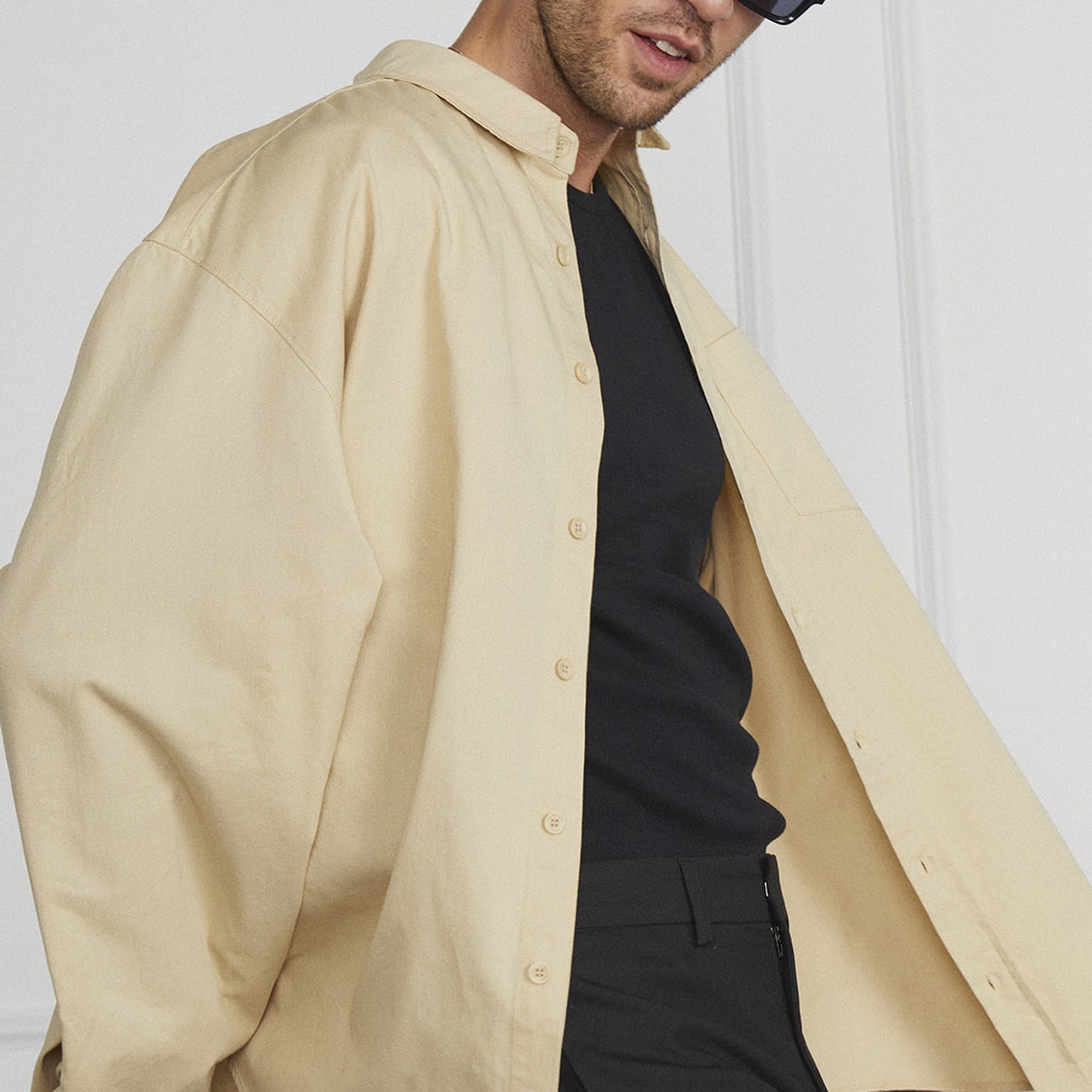 Oversize Gabardin Gömlek