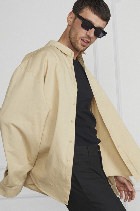  Oversize Gabardin Gömlek