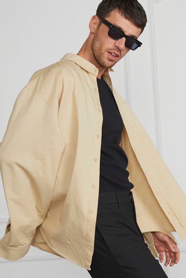  Oversize Gabardin Gömlek