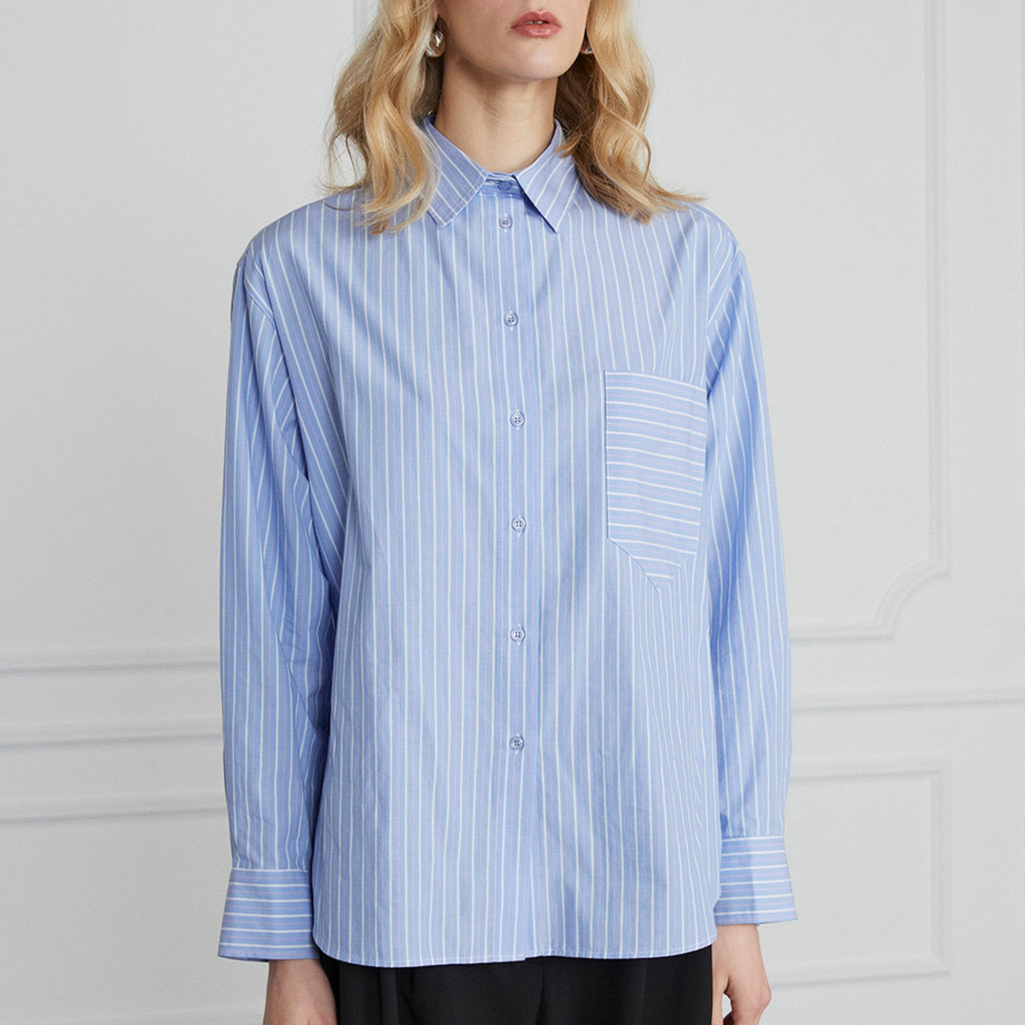 Çizgili Cepli Gömlek